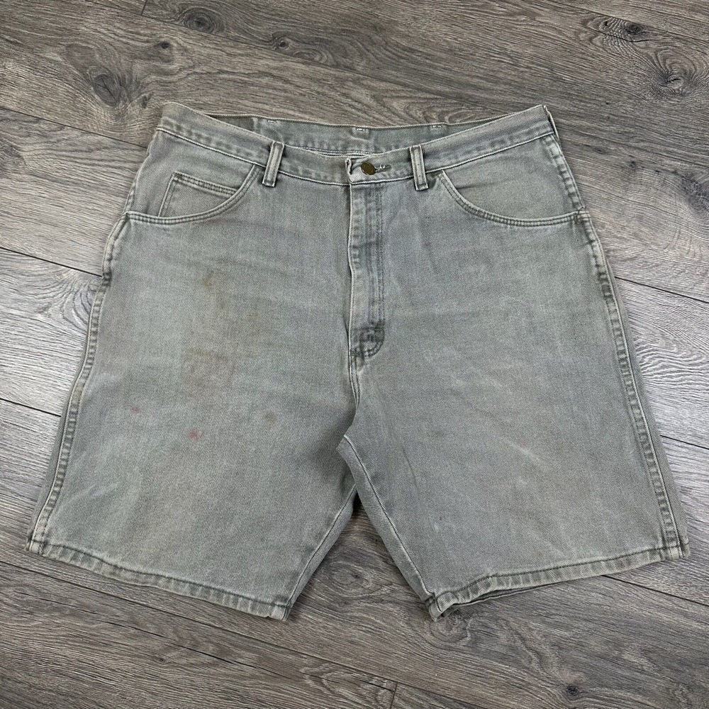 Vintage Y2K Wrangler Shorts Mens 34 Olive‎ Green Heavy Canvas